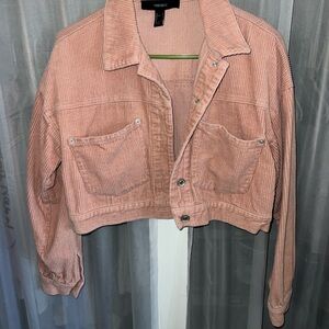 Forever 21 Blush Corduroy Jean Jacket